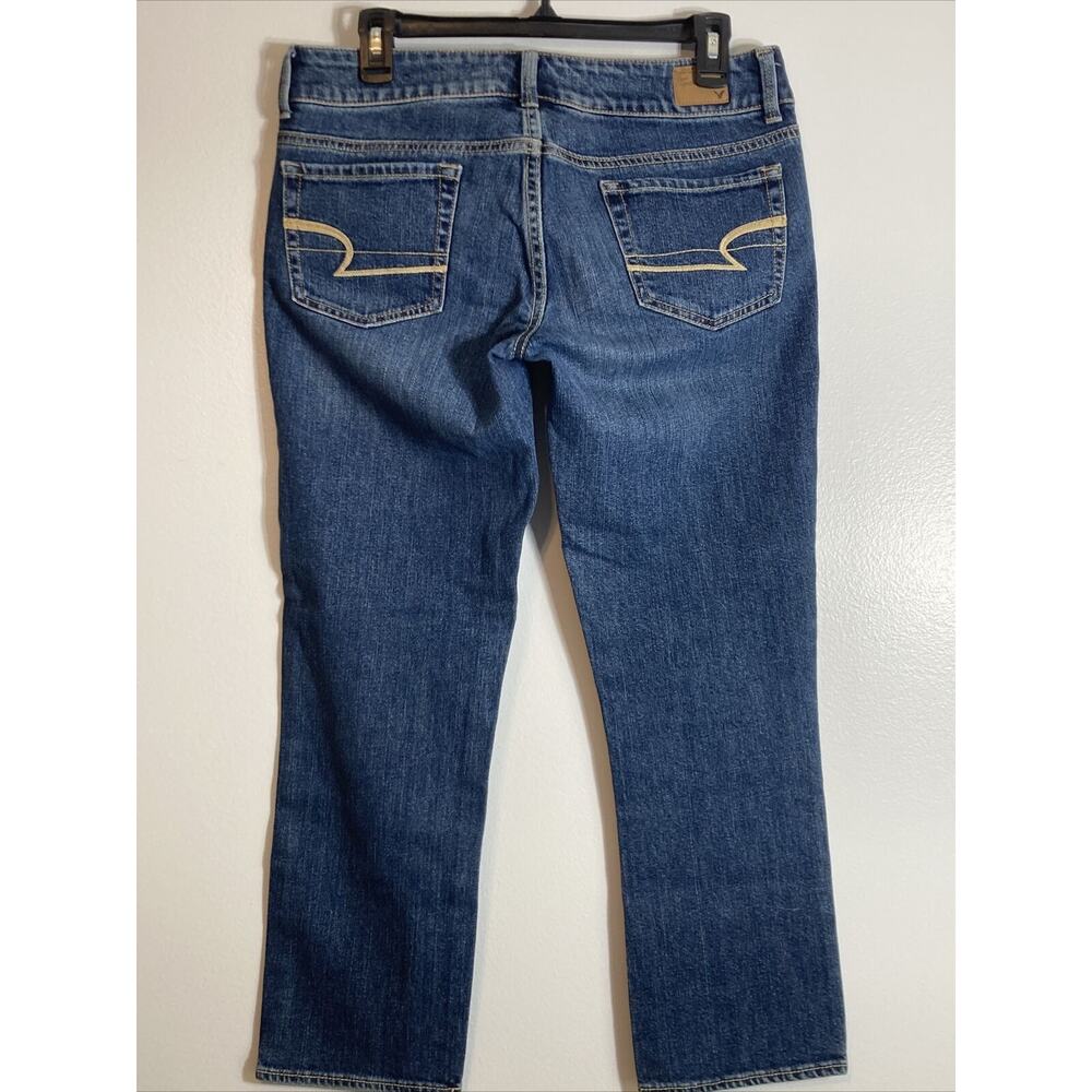 American Eagle Artist Capri Cropped Jeans Womens Size 6 Mid Rise Blue Denim